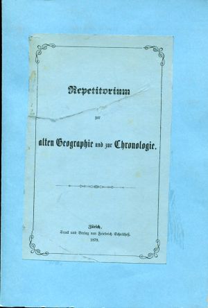 Grob, Repetitorium zur alten Geographie und zur Chronologie. (Einband)