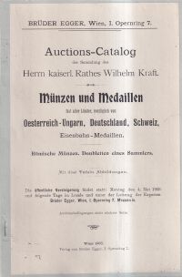 Egger, Auctions-Catalog der Sammlung des Wilhelm Kraft. (Umschlag)